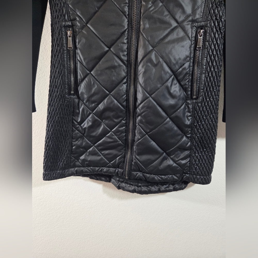 BCBGeneration Black Longline Quilted Lightweight … - image 4